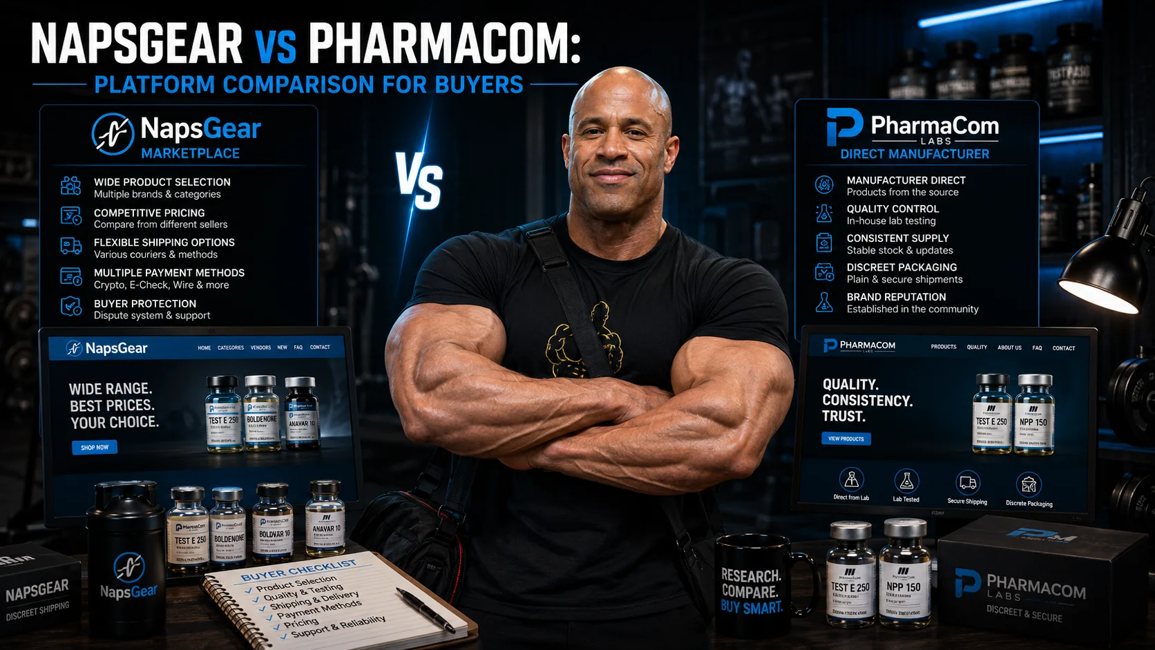 NapsGear vs Pharmacom: Platform Comparison for Buyers